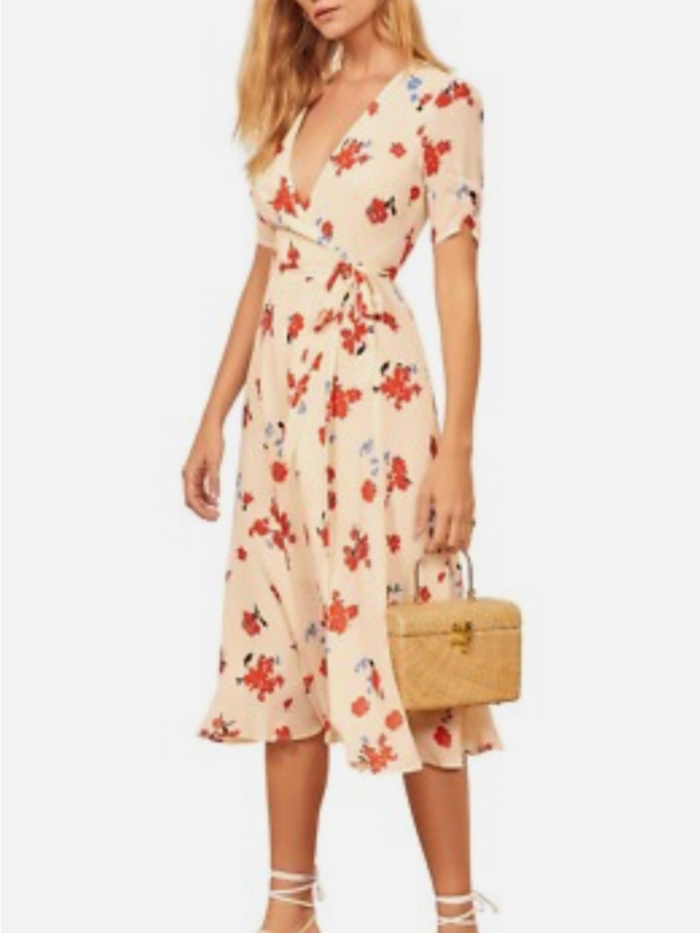 NWT Reformation Napa Wrap Midi Dress in Chagall Floral - Size XS